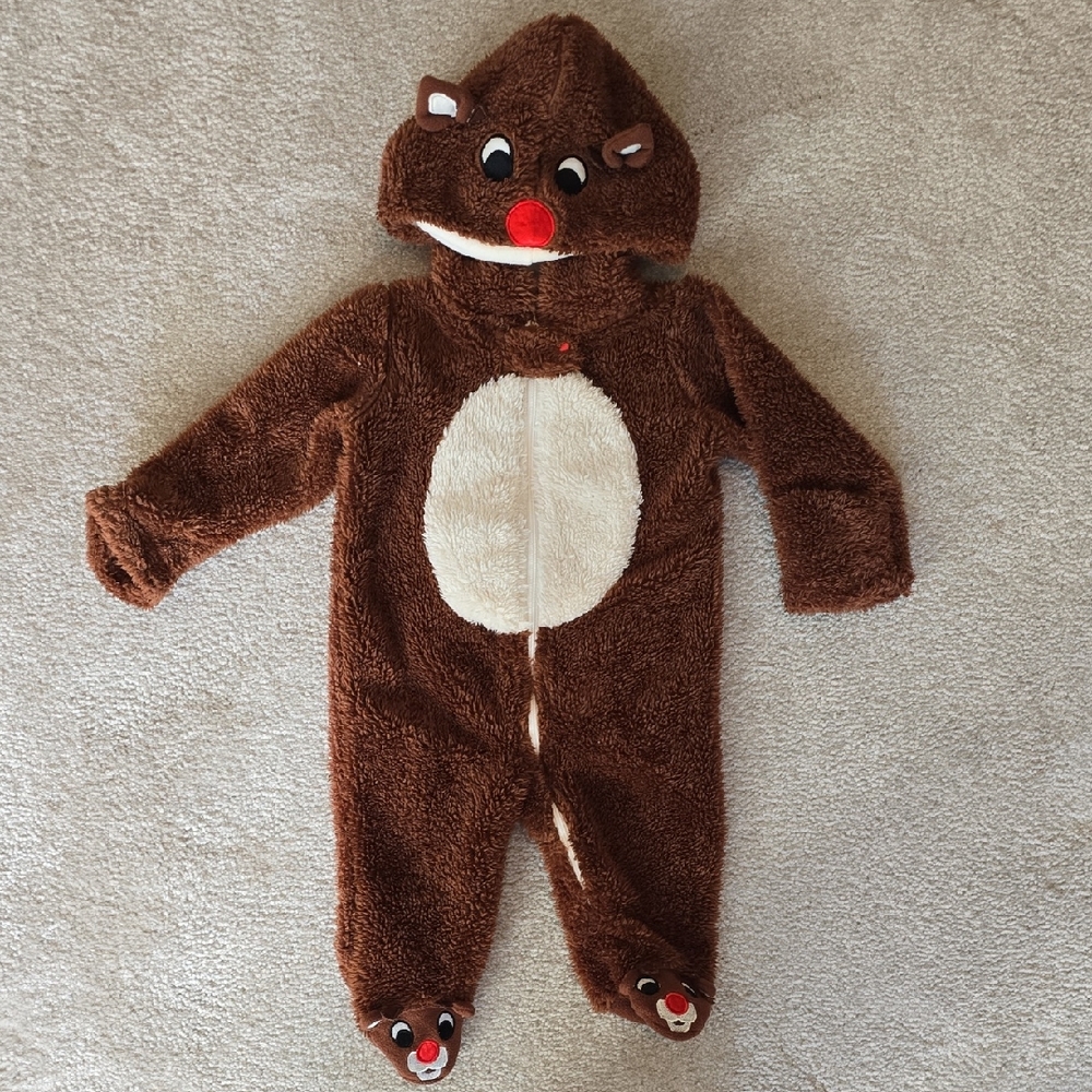 Rudolph Reindeer Hooded Onesie